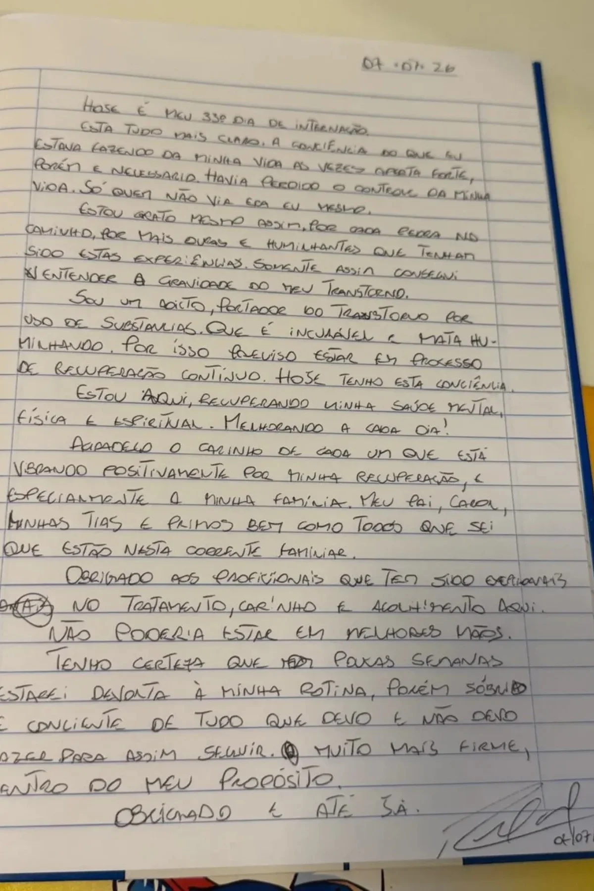 Rafael Cardoso compartilhou carta aberta em meio a internação. Rafael Cardoso compartilhou carta aberta em meio a internação.