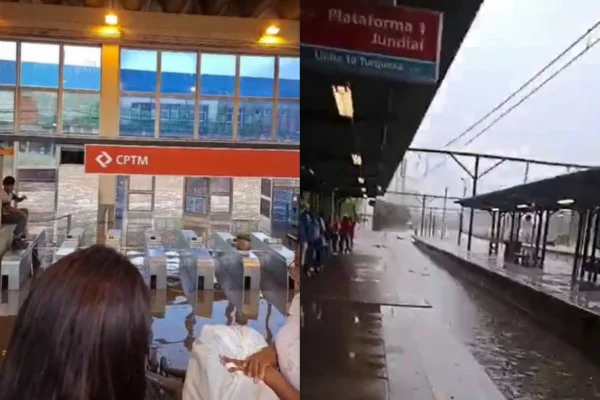 Vídeo: Estação Santo André da CPTM alaga após temporal