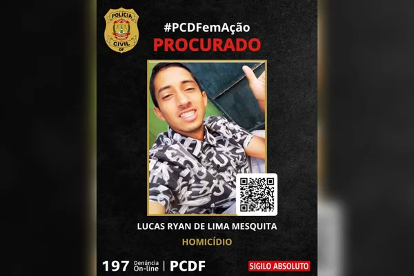 Imagem colorida de homem procurado pela polícia - Metrópoles