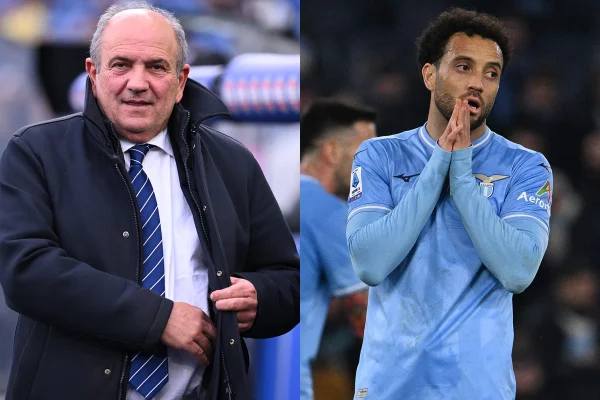 Foto colorida de diretor esportivo da Lazio e Felipe Anderson - Metrópoles