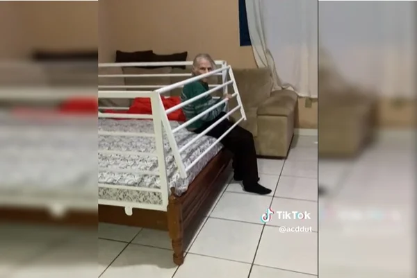Vídeo: idosa do DF viraliza ao conseguir abrir grade de cama e se levantar sozinha