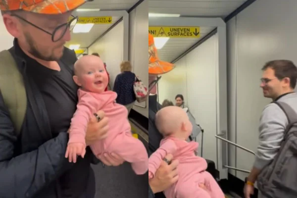 print de vídeo de pai com filha no colo