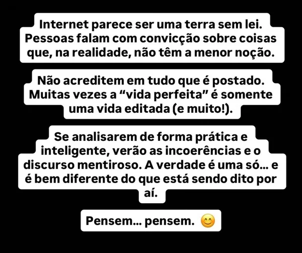 Namorada de Giovani posta indireta em meio às polêmicas: “Vida editada” - destaque galeria