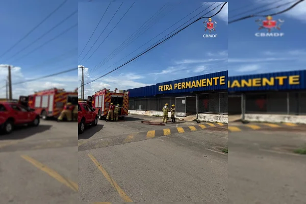 Incêndio destrói banca de verduras na Feira Permanente de Ceilândia