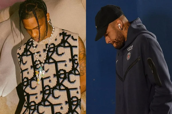 Travis Scott chacoalha Neymar durante balada em Mônaco e reação viraliza