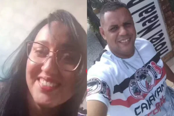 Imagem colorida de mulher assassinada e ex-marido suspeito do crime - Metrópoles