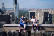 NEW YORK, NEW YORK - JULY 11: Cole Palmer of Chelsea and Ousmane Dembélé of Paris Saint-Germain ahead of the FIFA Club World Cup Final at The Top Of The Rock on July 11, 2025 in New York City. (Photo by Ira L. Black - FIFA/FIFA via Getty Images)