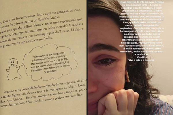 Manu Gavassi se emociona por ser citada em novo livro de Rita Lee