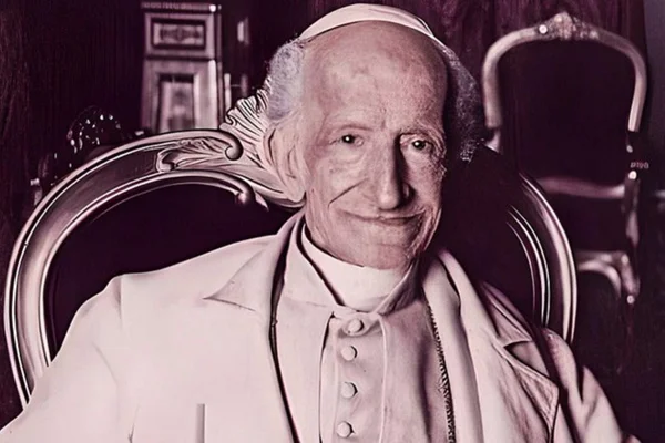 Imagem colorida do papa Gioacchino Pecci