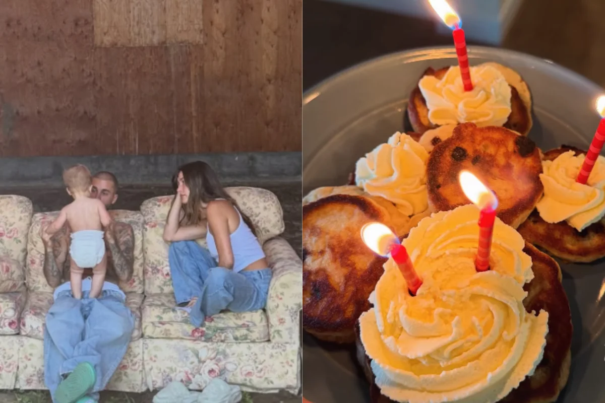 Hailey e Justin Bieber comemoram aniversário do filho com panquecas