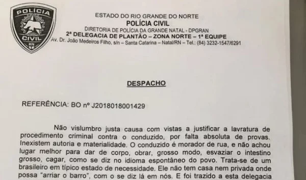 “Cagalança geral”: delegado surpreende em despacho para soltar preso