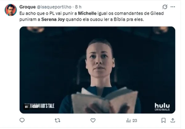 Por que Michelle Bolsonaro está sendo comparada a Serena Joy, de O Conto da Aia? - destaque galeria