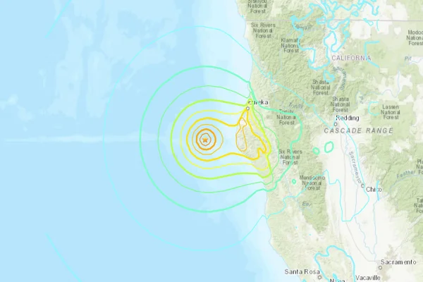 Imagem colorida de terremoto na Califórnia - Metrópoles