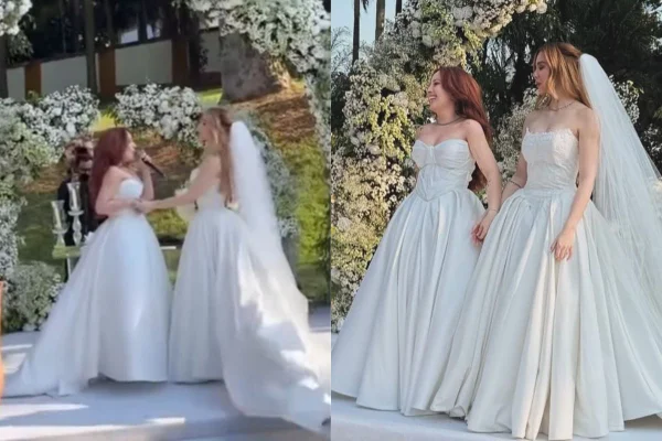 Mari Fernandez e Júlia Ribeiro se casaram nesta terça-feira (14/10)