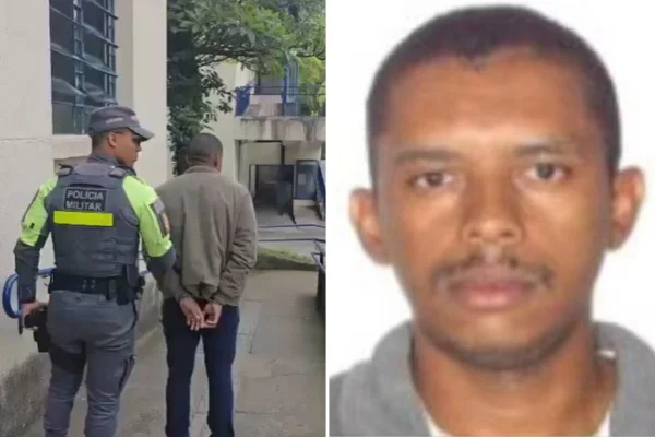 Imagem colorida mostra prisão de criminoso da lista vermelha do Ministério da Justiça. Metrópoles