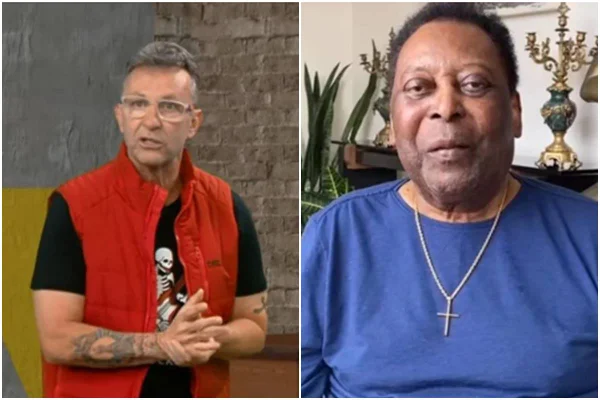 Montagem colorida de Neto (à esquerda) e Pelé (à direita) - Metrópoles