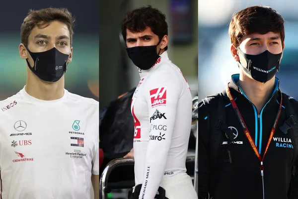 George Russell, Pietro Fittipaldi e Jack Aitken