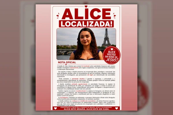 Família comemora localização de Alice Dias de Oliveira, de 16 anos, que estava desaparecido na França