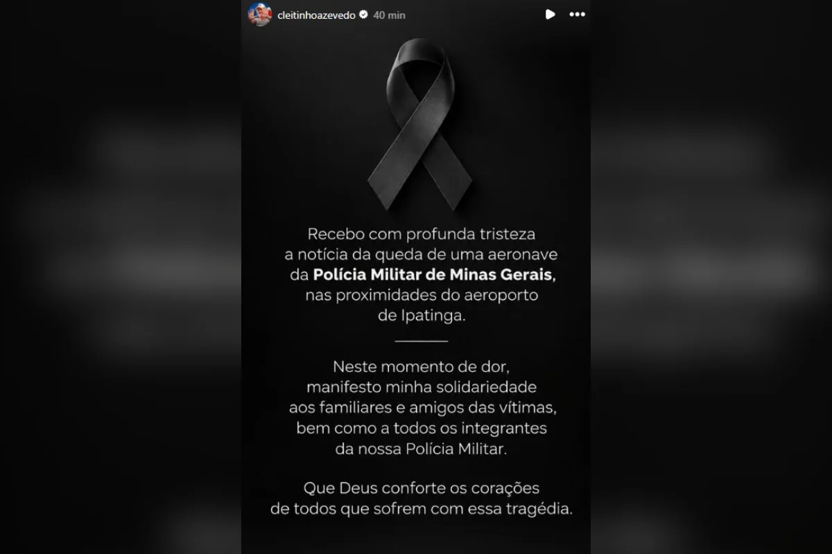 Postagem do governador eleito Cleitinho Azevedo Postagem do governador eleito Cleitinho Azevedo