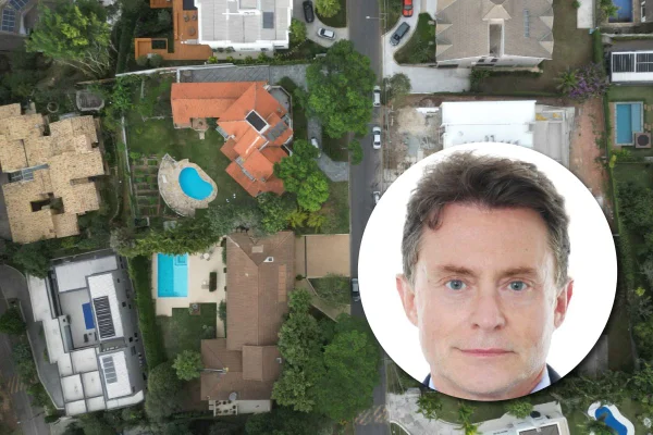 Montagem com o deputado Fabio Teruel e o condomínio em Barueri
