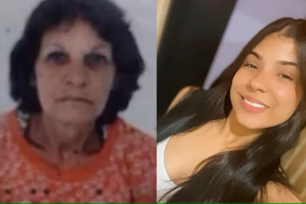 Imagem colorida de montagem com foto de Edna ao lado de Vitória. Metrópoles