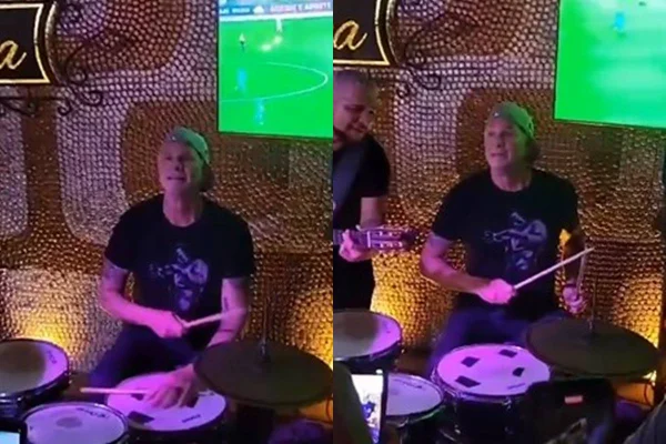 Montagem com fotos coloridas de chad tocando no Rio de Janeiro (RJ) - Metrópoles
