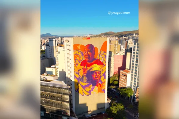 Mural gigante de Milton Nascimento está quase pronto em BH