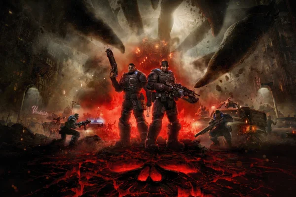 foto colorida do jogo Gears of War E-Day - metrópoles