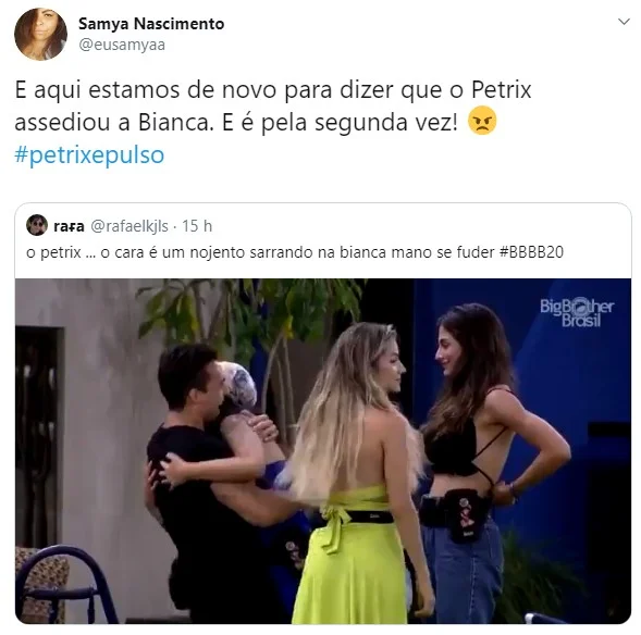 BBB20: Petrix volta a ser acusado de assédio contra Boca Rosa - destaque galeria