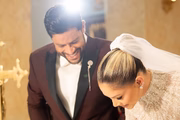 Hulk e Camila Ângelo durante casamento religioso