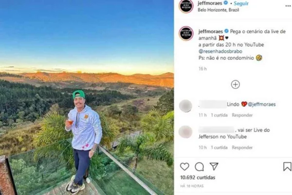 Cantor Jefferson Moraes realiza live
