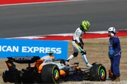 Lando Norris abandonou a disputa após o acidente