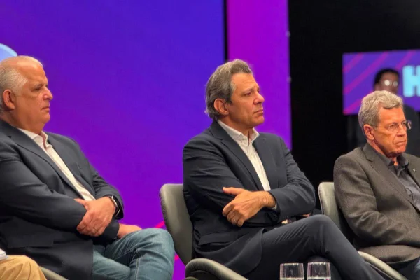Márcio França, Fernando Haddad e Emídio de Souza - Metrópoles
