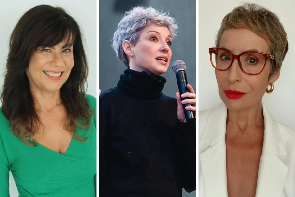 Montagem colorida com fotos de três mulheres brancas - Metrópoles