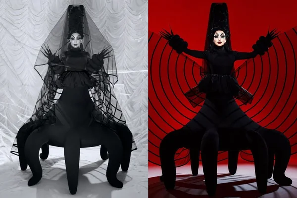 7h de produção e look sombrio: Sabrina se veste de aranha no Halloween