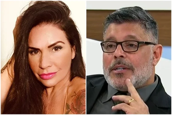 Solange Gomes e Alexandre Frota montagem