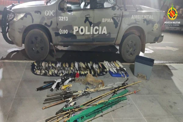 Grupo é preso por pescar ilegalmente mais de 100 peixes no DF