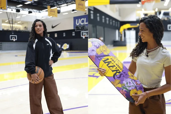 Rayssa Leal na sede do Los Angeles Lakers