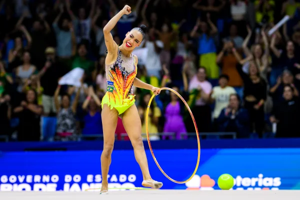 Imagem colorida do mundial de ginástica