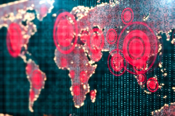 Imagem mostra um mapa do mundo com vários alvos - Metrópoles