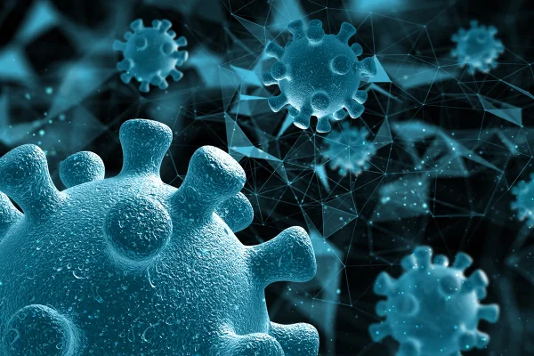 Foto colorida de vírus, representando sistema imune - Proteína do corpo reduz mortes por sepse em até 70%, sugere estudo - Metrópoles