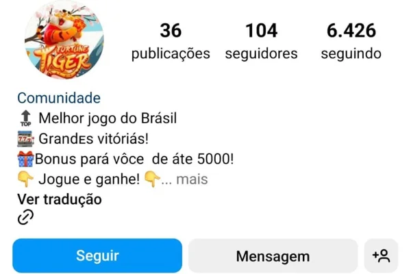 Perfil do jogo do tigrinho segue perfis no Instagram - Metrópoles