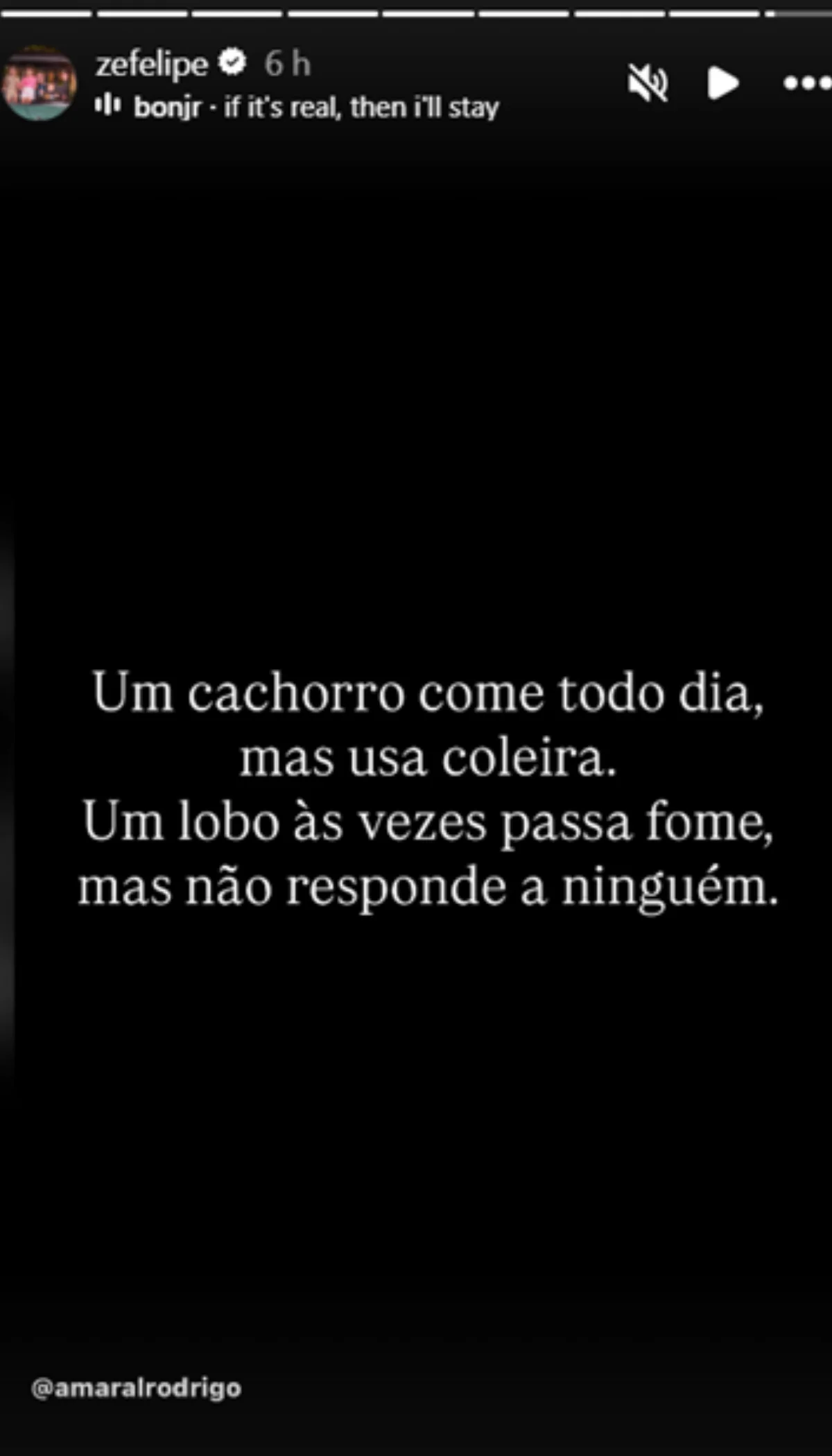 Zé Felipe publicou mensagem enigmática. Zé Felipe publicou mensagem enigmática.