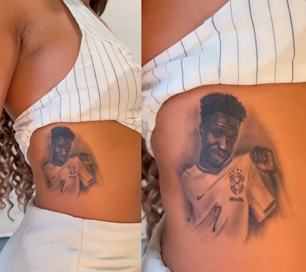 Modelo que tatuou Vini Jr é alvo de fãs de Virginia e se arrepende - destaque galeria Modelo que tatuou Vini Jr é alvo de fãs de Virginia e se arrepende - destaque galeria