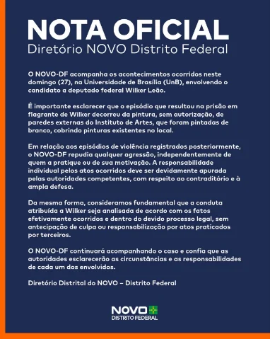 Novo pede apuração “sem antecipação de culpa” após prisão de Wilker Leão - destaque galeria