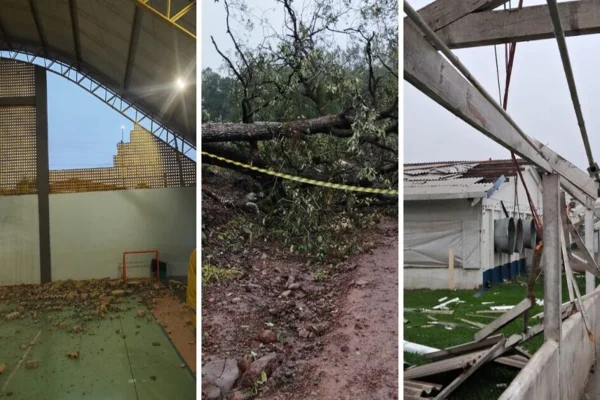 Imagem colorida de temporal em SC - Metrópoles