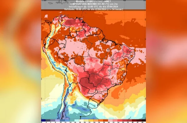imagem colorida onda de calor e altas temperaturas