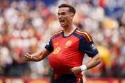 Fábian Ruiz comemora gol da Espanha sobre a Bélgica Fábian Ruiz comemora gol da Espanha sobre a Bélgica