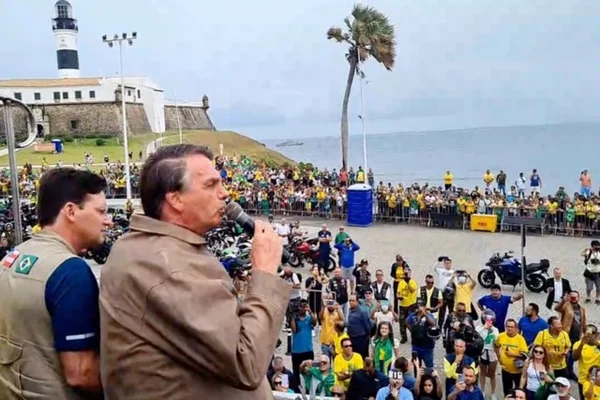O presidente Jair Bolsonaro durante agenda política em Salvador, na Bahia