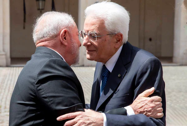 Lula e o presidente da República da Itália, Sergio Mattarella - Metrópoles
